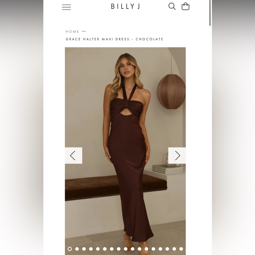 Billy J Grace Halter Maxi Dress — Chocolate — BNWT